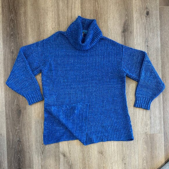 Free People Eleven Tunic Sweater Chunky Side Slit Turtleneck Size Medium - Picture 3 of 8